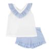 Picture of Rapife Summer Girls Ruffle Tunic & Shorts Set - White Sky Blue