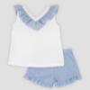 Picture of Rapife Summer Girls Ruffle Tunic & Shorts Set - White Sky Blue