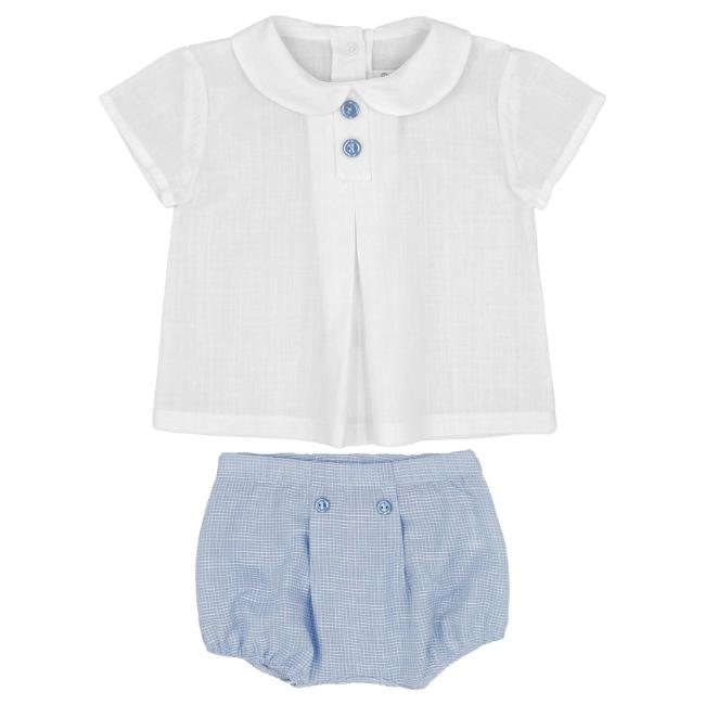 Picture of Rapife Summer Baby Boys Blouse & Pants Set X 2 - White Sky Blue