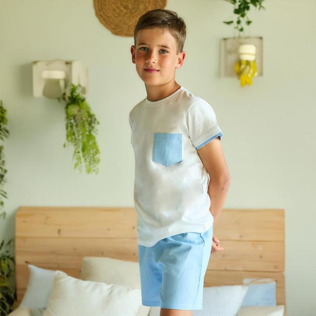 Picture of Rapife Summer Boys Top & Shorts Set - Sky Blue