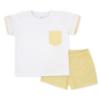 Picture of Rapife Summer Boys Top & Stripe Shorts Set - White Yellow