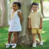 Picture of PRE ORDER Rapife Summer Girls Ruffle Embroidered Dress & Panties Set X 2 - White Yellow