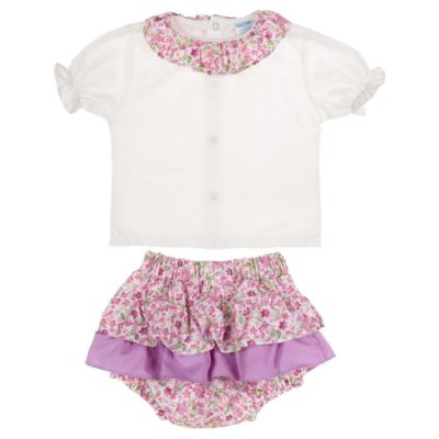 Picture of Sardon Baby Summer Collection Girls Floral Jampants Set X 2  - White Lilac