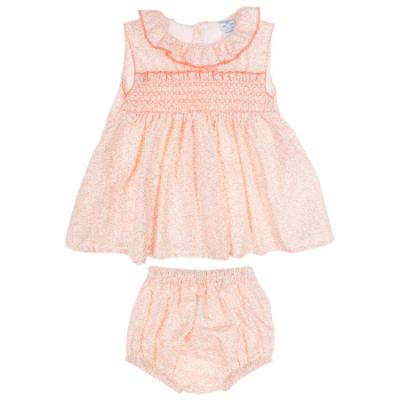 Picture of Sardon Baby Summer Collection Girls Floral Dress & Panties Set X 2 - Coral