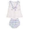 Picture of Sardon Baby Summer Collection Girls Pique Dress & Panties Set X 2 - White Pale Blue