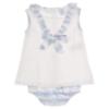 Picture of Sardon Baby Summer Collection Girls Pique Dress & Panties Set X 2 - White Pale Blue