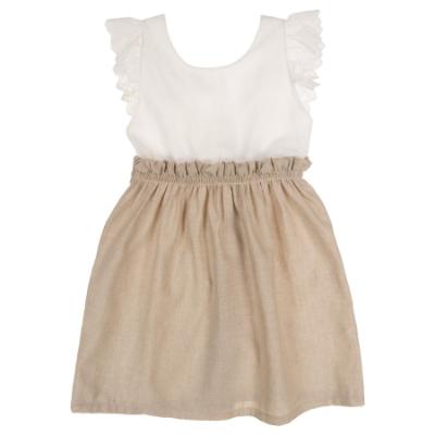 Picture of Rapife Summer Girls Lace Sleeve Dress - Ivory Beige