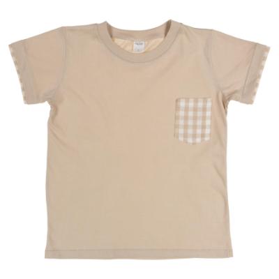 Picture of Rapife Summer Boys Gingham Pocket Top & Gingham Shorts Set - Beige