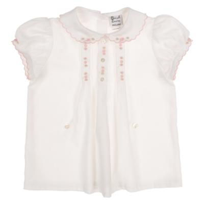 Picture of Sarah Louise Baby Girls Embroidered Jampant Set X 2 - White Pink