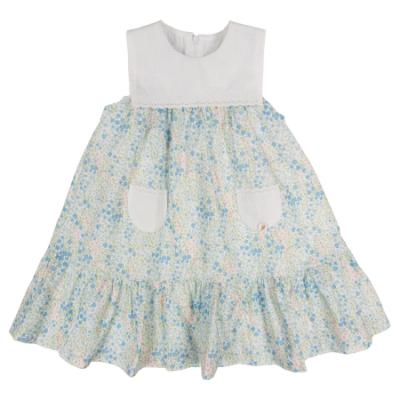 Picture of Foque Girls A Line Dress - Pink Blue Floral