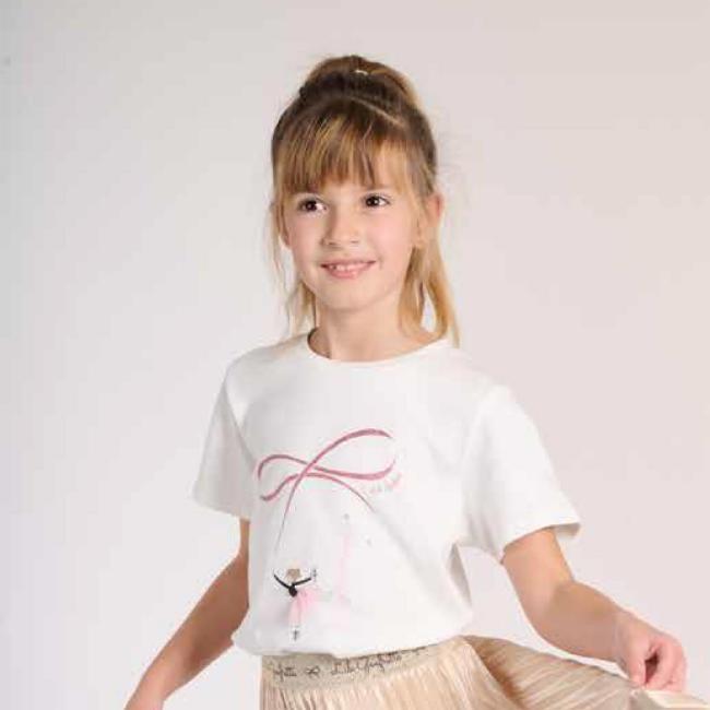 Picture of Lili Gaufrette Girls Ballerina Bow Top & Tulle Skirt Set X 2 - Ivory Pink