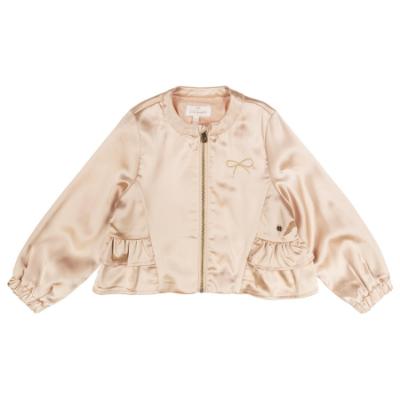 Picture of Lili Gaufrette Girls Ruffle Satin Jacket -  Light Gold