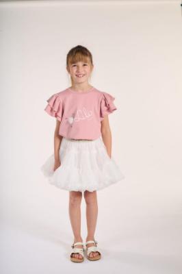 Picture of Lili Gaufrette Girls Ruffle Top & Tulle Skirt Set X 2 - Pink White Gold