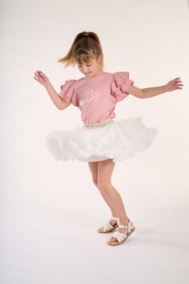 Picture of Lili Gaufrette Girls Ruffle Top & Tulle Skirt Set X 2 - Pink White Gold