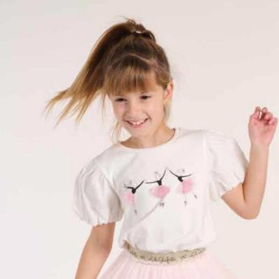 Picture of Lili Gaufrette Girls Ballerina Top & Tulle Skirt Set X 2 - White Gold